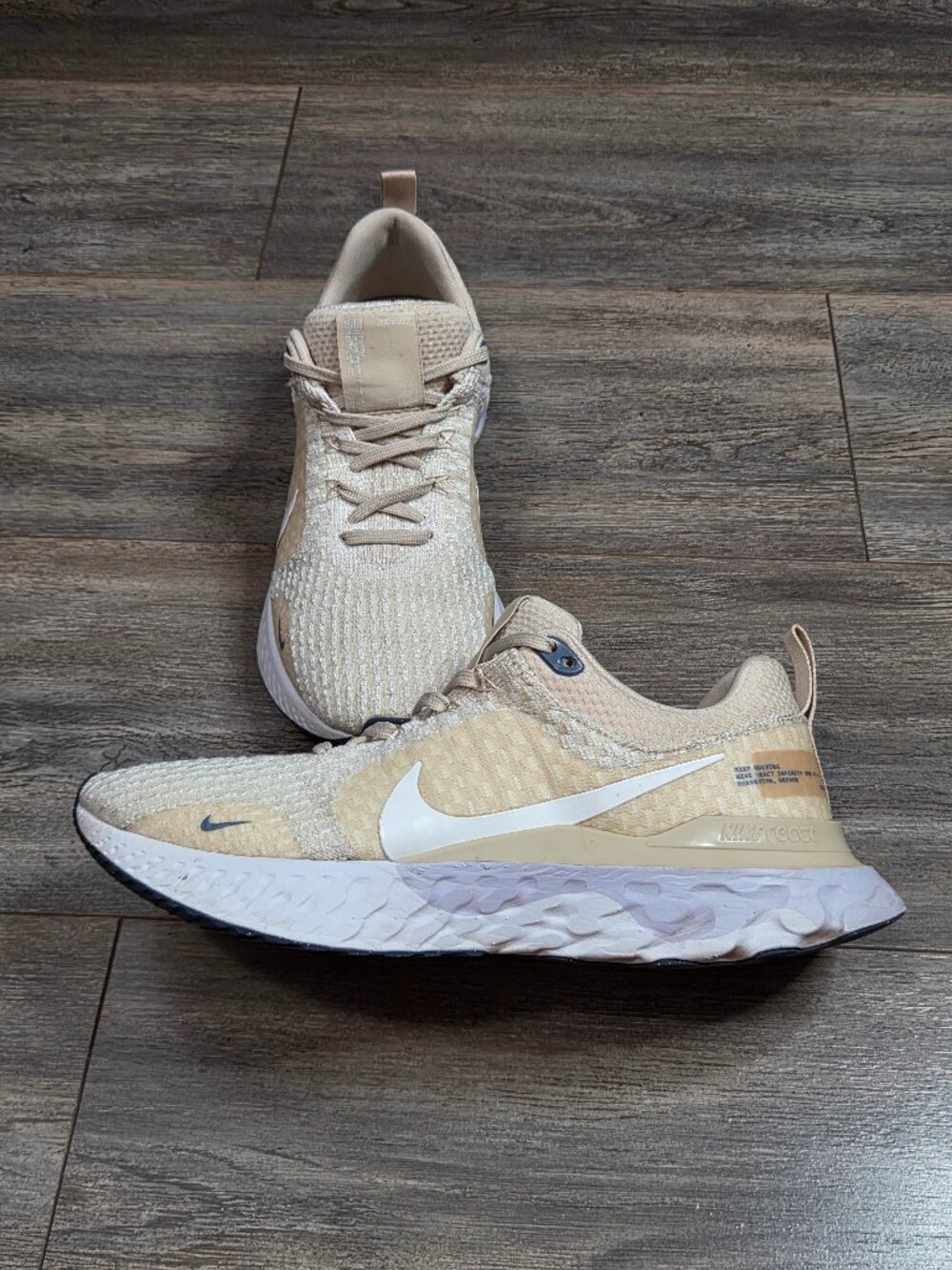 Nike React Infinity Run Flyknit 3 Oatmeal Women's 9.5 Training Shoes DZ3016-101